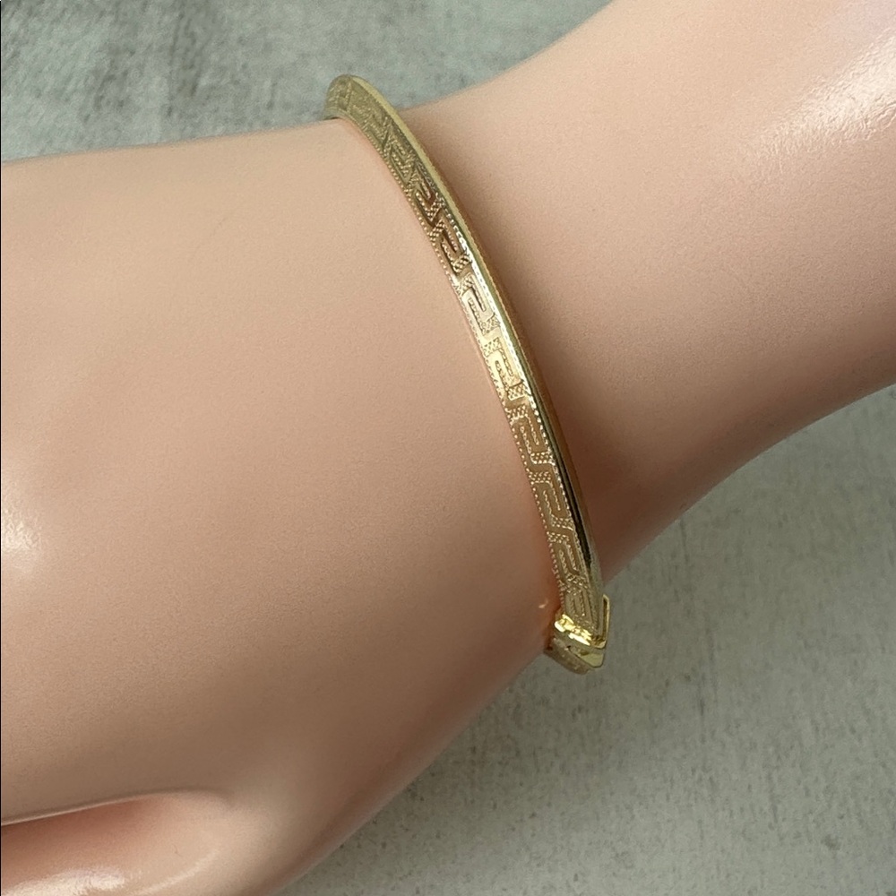 MIA FIORE Gold Plated 925 Sterling Silver Greek Key Dyadema Bangle Bracelet - Picture 12 of 15